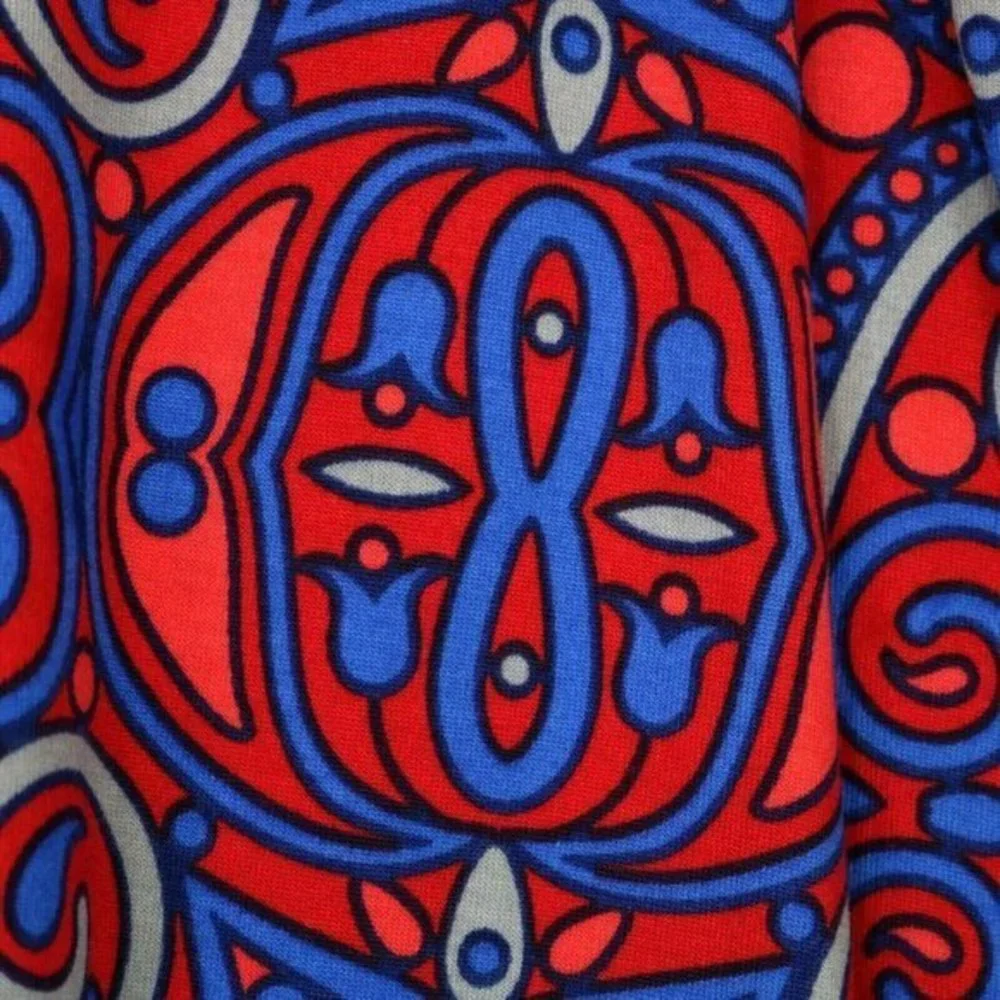 LuLaRoe Madison Pleated A-Line Skirt Red Blue Pockets‎ M Medium